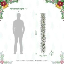 6 Ft. L Pre-Lit Snow Flocked Christmas Garland, With 35 Warm White LED Lights And Timer, Three Function Set Of 2 ) 12 6 Ft. L Pre-Lit Snow Flocked Christmas Garland, With 35 Warm White LED Lights And Timer, Three Function Set Of 2 ) -Christmas Decor Shop glitzhome christmas garland 2016000026 c3 1000