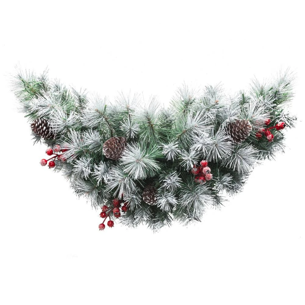 3 Ft. L Pre-Lit Pinecones And Red Berries Artificial Christmas Swag With 50 Warm White Lights And Timer 3 3 Ft. L Pre-Lit Pinecones And Red Berries Artificial Christmas Swag With 50 Warm White Lights And Timer