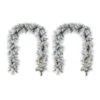6 Ft. Prelit Snow Flocked Greenery Pine Christmas Garland With 50 Warm White/Multi-color Lights And Timer (Set Of 2) -Christmas Decor Shop glitzhome christmas garland 2016000046 64 1000