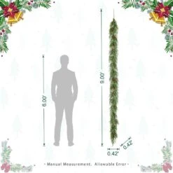 9 Ft. Christmas PreLit Greenery PE Dripping Cedar Garland With Red Berries 11 9 Ft. Christmas PreLit Greenery PE Dripping Cedar Garland With Red Berries -Christmas Decor Shop glitzhome christmas garland 2016000049 4f 1000