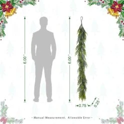 6 Ft. Greenery PE Dripping Artificial Christmas Garland (Set Of 2) 11 6 Ft. Greenery PE Dripping Artificial Christmas Garland (Set Of 2) -Christmas Decor Shop glitzhome christmas garland 2016000056 4f 1000