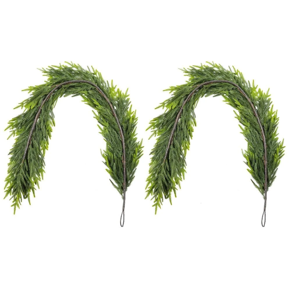 6 Ft. Greenery PE Dripping Artificial Christmas Garland (Set Of 2) 4 6 Ft. Greenery PE Dripping Artificial Christmas Garland (Set Of 2) - Image 2