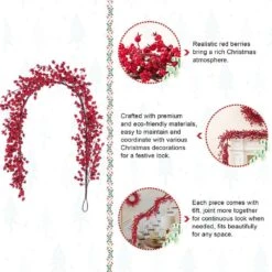 6ft. Christmas Prelit Red Berries Garland 12 6ft. Christmas Prelit Red Berries Garland -Christmas Decor Shop glitzhome christmas garland 2016000062 1f 1000