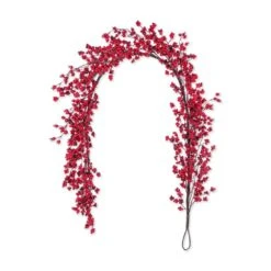 6ft. Christmas Prelit Red Berries Garland