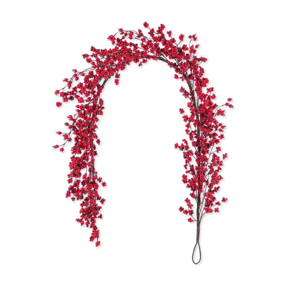 6ft. Christmas Prelit Red Berries Garland 3 6ft. Christmas Prelit Red Berries Garland