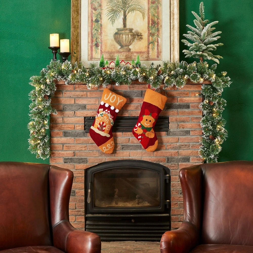 6 Ft. Pre-Lit Frosted Greenery Pinecones Christmas Garland, With 35 C3 Clear LED Lights And Timer (Set Of 4) 4 6 Ft. Pre-Lit Frosted Greenery Pinecones Christmas Garland, With 35 C3 Clear LED Lights And Timer (Set Of 4) - Image 2