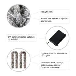 2-Pack 9 Ft. Pre-Lit Snow Flocked Artificial Christmas Garland With Warm White LED Lights -Christmas Decor Shop glitzhome christmas garland gh2016000014 4f 1000