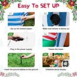 6 Ft. H 2 Ft. Inflated Width Lighted Santa Under Coconut Tree Decor -Christmas Decor Shop glitzhome christmas inflatables 2005200026 1f 1000