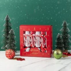 1.25 In. Christmas Snowflake Ornament With Bow Party Cracker With Gift Contents (12 Pack) -Christmas Decor Shop glitzhome christmas ornament sets 2039900010 77 1000