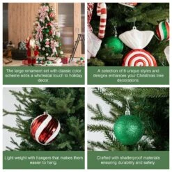 18 CT Christmas Whimsical Red And Green Deluxe Large Ornaments -Christmas Decor Shop glitzhome christmas ornament sets 2040500002 4f 1000