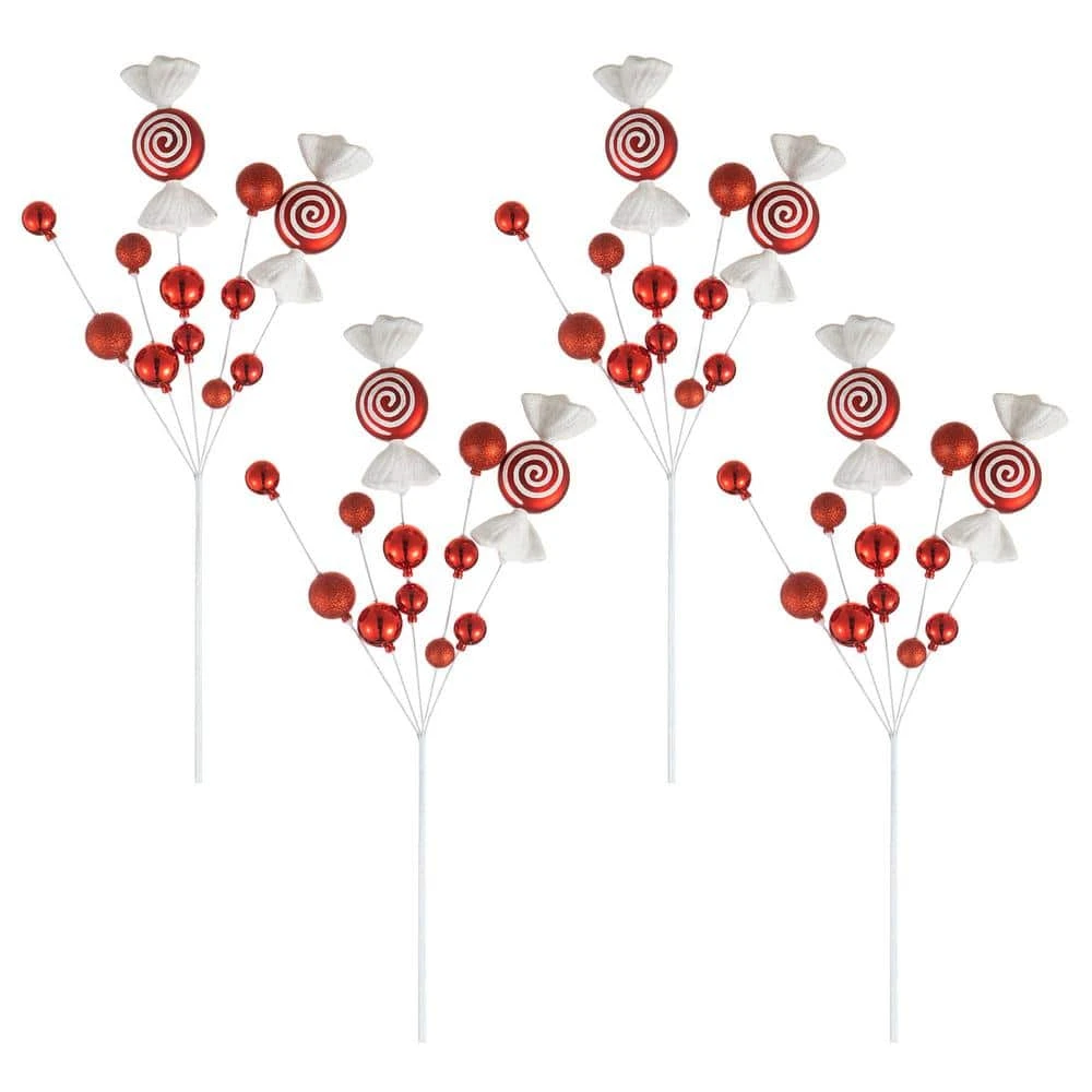 24 In. H Christmas Red And White Candy Picks (Set Of 4) 3 24 In. H Christmas Red And White Candy Picks (Set Of 4)