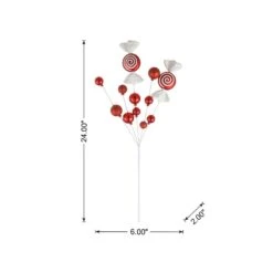 24 In. H Christmas Red And White Candy Picks (Set Of 4) 10 24 In. H Christmas Red And White Candy Picks (Set Of 4) -Christmas Decor Shop glitzhome christmas ornament sets 2040500003 c3 1000