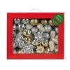 160 CT Christmas Elegant Silver And Gold Deluxe Boxed Shatterproof Ornaments -Christmas Decor Shop glitzhome christmas ornament sets 2040500005 64 1000
