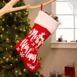 21 In. H Fabric Stocking, In. Merry Christmas In -Christmas Decor Shop glitzhome christmas stockings 1113202454 31 1000