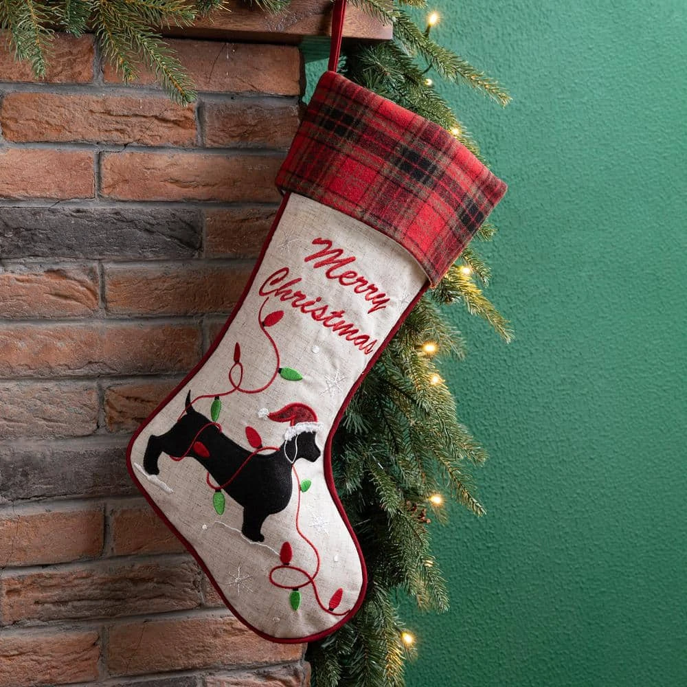 21 In. Fabric Christmas Stocking - Dachshund 12 21 In. Fabric Christmas Stocking - Dachshund - Image 10
