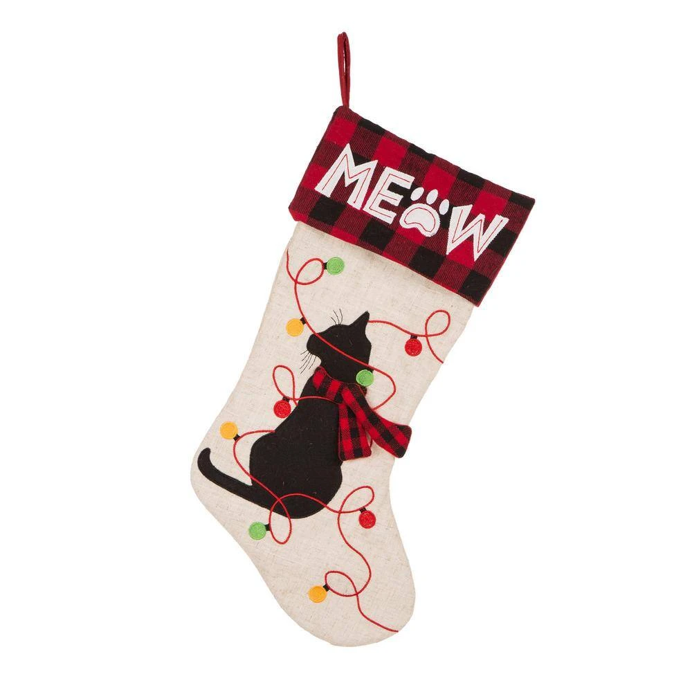21 In. Polyester LED Embroidered Linen Christmas Dog Stocking (2-Pack) 5 21 In. Polyester LED Embroidered Linen Christmas Dog Stocking (2-Pack) - Image 3