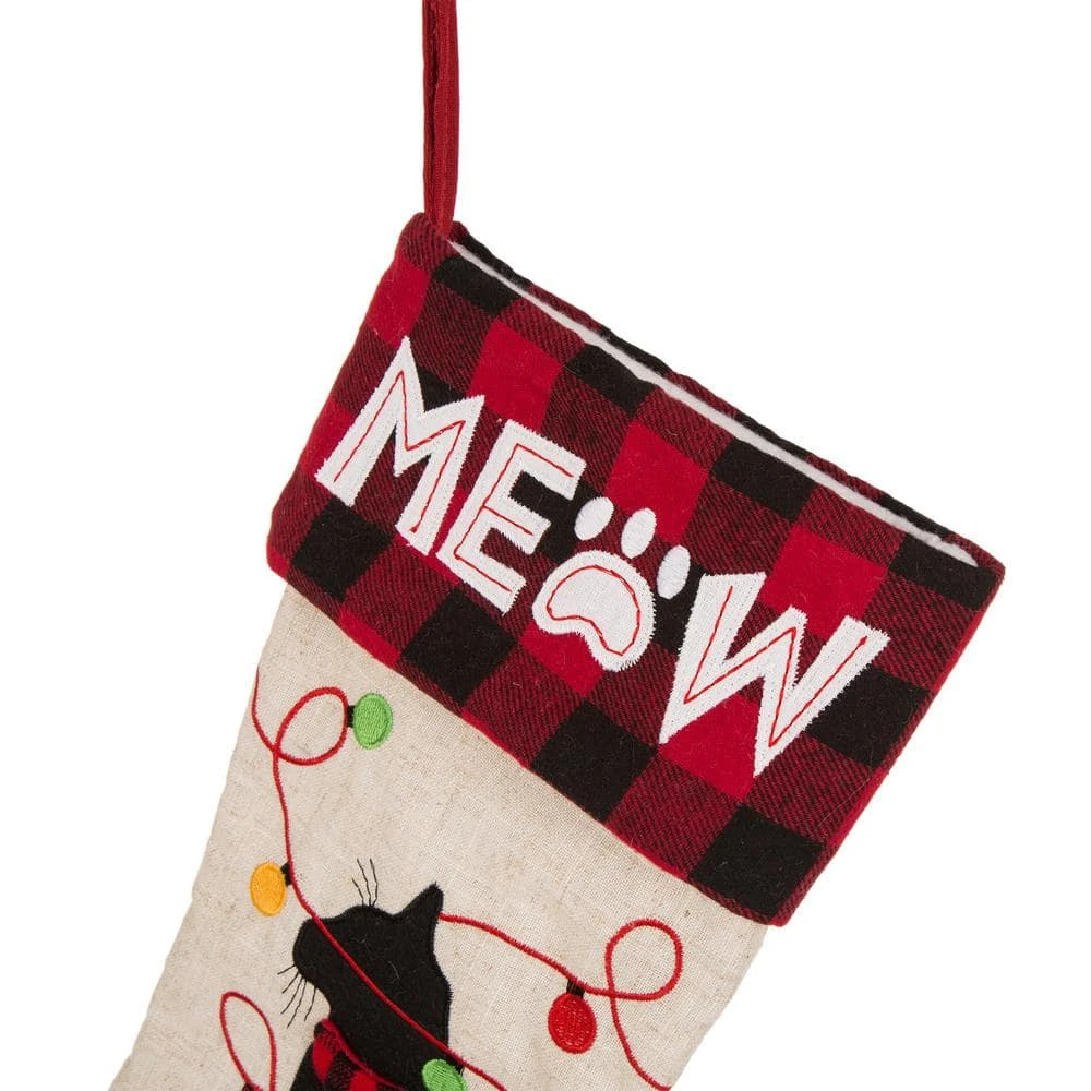 21 In. Polyester LED Embroidered Linen Christmas Dog Stocking (2-Pack) 8 21 In. Polyester LED Embroidered Linen Christmas Dog Stocking (2-Pack) - Image 6