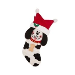 22 In. Polyester 3D Dog Hooked Stocking (2-Pack) -Christmas Decor Shop glitzhome christmas stockings 2004700059 e1 1000