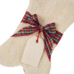 2-Pack 12.5 In. H Bone Shape Hooked Stocking -Christmas Decor Shop glitzhome christmas stockings 2004700100 1f 1000