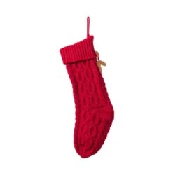22 In. Red Knitted Christmas Stocking With Complimentary Gingerbread Man Ornament 10 22 In. Red Knitted Christmas Stocking With Complimentary Gingerbread Man Ornament -Christmas Decor Shop glitzhome christmas stockings 2004700150 66 1000