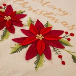 Set Of 2 Fabric Christmas Decoration (48.00 In. Tree Skirt And Stocking) -Christmas Decor Shop glitzhome christmas textiles 2004700010 44 1000