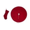 Set Of 2 Knitted Polyester Red Christmas Decoration (52 In. Tree Skirt And 22 In. Stocking) -Christmas Decor Shop glitzhome christmas textiles 2004700025 64 1000
