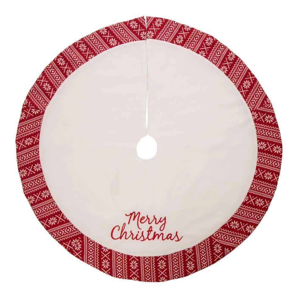 48 In. Tree Skirt With 2 Stocking White Fleece Christmas Decoration (Set Of 3) 5 48 In. Tree Skirt With 2 Stocking White Fleece Christmas Decoration (Set Of 3) - Image 3