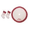 48 In. Tree Skirt With 2 Stocking White Fleece Christmas Decoration (Set Of 3) -Christmas Decor Shop glitzhome christmas textiles 2004700029 64 1000