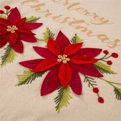 Set Of 3 Fabric Christmas Decoration (48 In. Tree Skirt And 21 In. Stocking) -Christmas Decor Shop glitzhome christmas textiles 2004700033 fa 1000