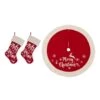 Set Of 3 Fabric Christmas Decoration (48 In. Tree Skirt And 21 In. Stocking)- Merry Christmas -Christmas Decor Shop glitzhome christmas textiles 2004700034 64 1000