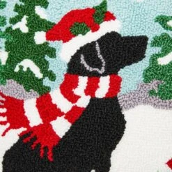 14 In. L Hooked Christmas Dog Pillow 10 14 In. L Hooked Christmas Dog Pillow -Christmas Decor Shop glitzhome christmas textiles 2004800023 4f 1000