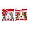 2-Pack 14 In. L Hooked 3D Meow And Woof Pillow -Christmas Decor Shop glitzhome christmas textiles 2004800029 64 1000