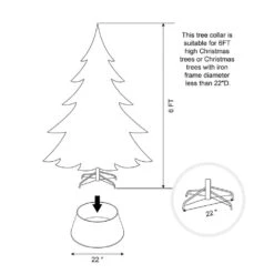 21.65 In. D Snowflake Diecut Metal Tree Collar With Light String (KD) -Christmas Decor Shop glitzhome christmas tree collars 1106203435 4f 1000