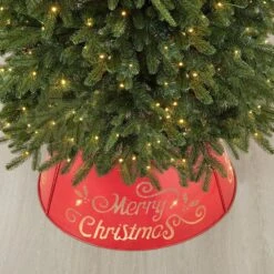 26 In. Dia Merry Christmas Diecut Metal Tree Collar With Light String(KD) -Christmas Decor Shop glitzhome christmas tree collars 2004600001 44 1000