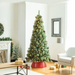 26 In. Dia Red Hammered Metal Tree Collar(KD) -Christmas Decor Shop glitzhome christmas tree collars 2004600003 77 1000