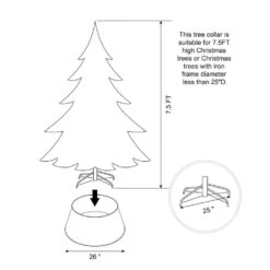 26 In. Dia Snowflake Diecut Metal Tree Collar With Light String(KD) -Christmas Decor Shop glitzhome christmas tree collars 2004600004 4f 1000