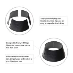 26 In. D Black Hammered Metal Tree Collar (KD) 13 26 In. D Black Hammered Metal Tree Collar (KD) -Christmas Decor Shop glitzhome christmas tree collars 2010600007 4f 1000