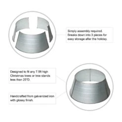 26 In. D Galvanized Metal Tree Collar (KD) 13 26 In. D Galvanized Metal Tree Collar (KD) -Christmas Decor Shop glitzhome christmas tree collars 2010600012 4f 1000
