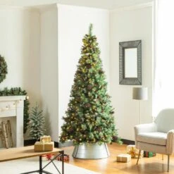 26 In. D Galvanized Metal Tree Collar (KD) 11 26 In. D Galvanized Metal Tree Collar (KD) -Christmas Decor Shop glitzhome christmas tree collars 2010600012 77 1000