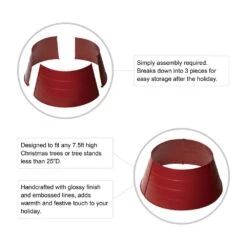 26 In. D Red Metal Tree Collar (KD) -Christmas Decor Shop glitzhome christmas tree collars 2010600013 c3 1000