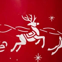 26 In. D Galvanized Metal Santa On Sleigh Tree Collar With Light String (KD) -Christmas Decor Shop glitzhome christmas tree collars 2010600021 1f 1000