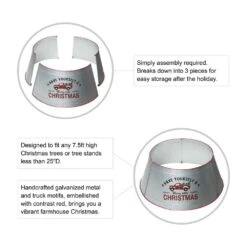 26 In. D Galvanized Metal Truck Tree Collar (KD) -Christmas Decor Shop glitzhome christmas tree collars 2010600024 4f 1000