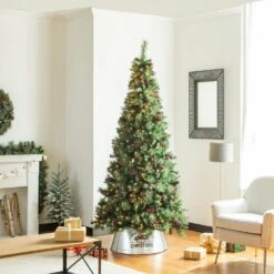 26 In. D Galvanized Metal Truck Tree Collar (KD) -Christmas Decor Shop glitzhome christmas tree collars 2010600024 77 1000