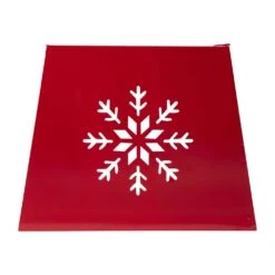 26 In. D Red Hexagonal Metal Cutout Snowflake Tree Collar With Light String (KD) -Christmas Decor Shop glitzhome christmas tree collars 2010600025 4f 1000