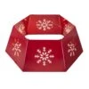 26 In. D Red Hexagonal Metal Cutout Snowflake Tree Collar With Light String (KD) -Christmas Decor Shop glitzhome christmas tree collars 2010600025 64 1000