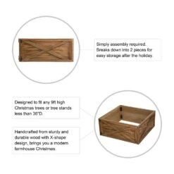 10.98 In .H X 26 In. D Natural Wooden Brown Tree Collar (KD) 12 10.98 In .H X 26 In. D Natural Wooden Brown Tree Collar (KD) -Christmas Decor Shop glitzhome christmas tree collars 2010600029 c3 1000