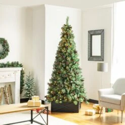 26 In. D Washed Black Wooden Tree Collar (KD) -Christmas Decor Shop glitzhome christmas tree collars 2010600031 77 1000