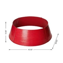 40.5 In. D Christmas Red Hammered Metal Tree Collar (KD) -Christmas Decor Shop glitzhome christmas tree collars 2010600036 4f 1000
