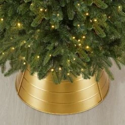 22 In. D Christmas Painted Gold Metal Tree Collar (KD) -Christmas Decor Shop glitzhome christmas tree collars 2010600040 d4 1000