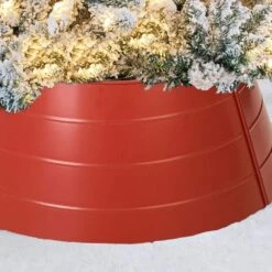 22 In. D Christmas Painted Red Metal Tree Collar (KD) -Christmas Decor Shop glitzhome christmas tree collars 2010600041 44 1000
